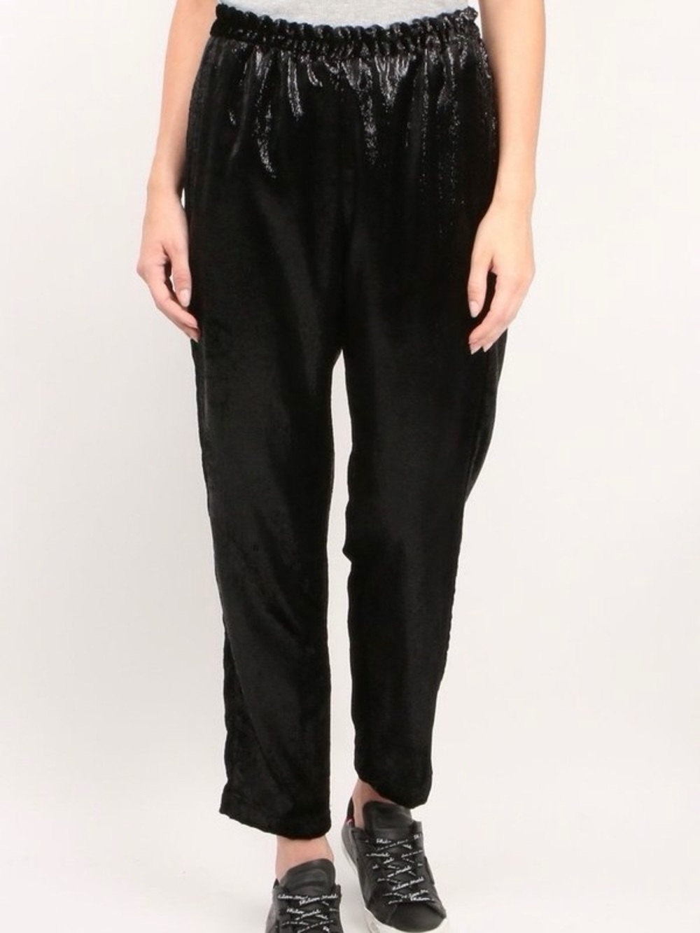 NWT XiRENA ‘Declan’ Velvet Pull-On Pants in “Black Shine” Size XS